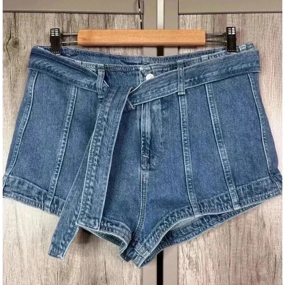 AllSaints Frankie Shorts Sz 28 Denim High Rise Festival Hot Pants